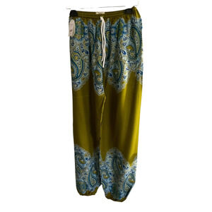 Daisy Island Women's Small Pants Paisley Boho Rayon‎ Lightweight Flowy New